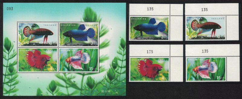 Thailand Fighting Fish Aquarium 4v+MS Corners 2002 MNH SG#2343-MS2347