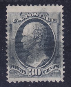 US 165 Used 1873 30¢ Gray Black Alexander Hamilton VF-XF $220.00