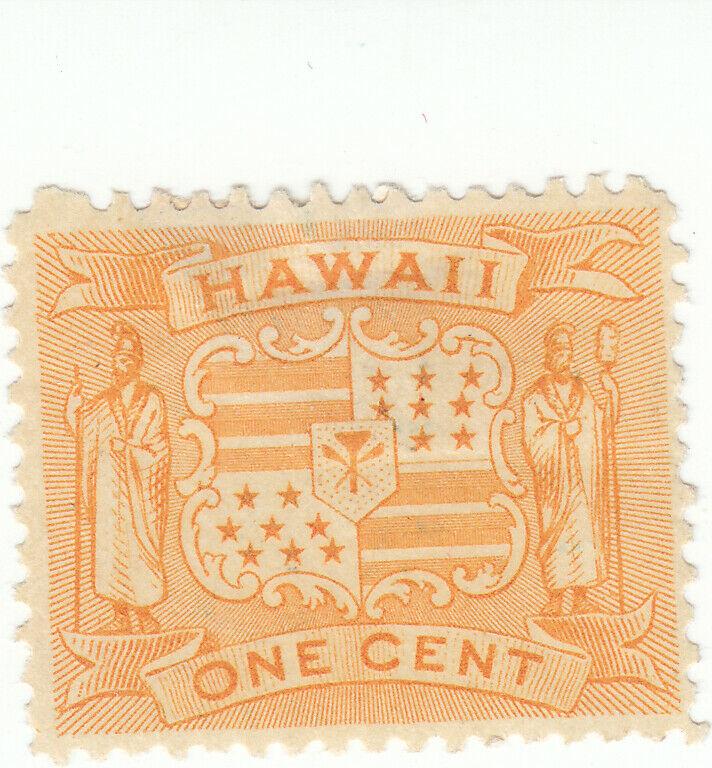 Hawaii, Scott #74 - 1c Yellow - Mint Hinged