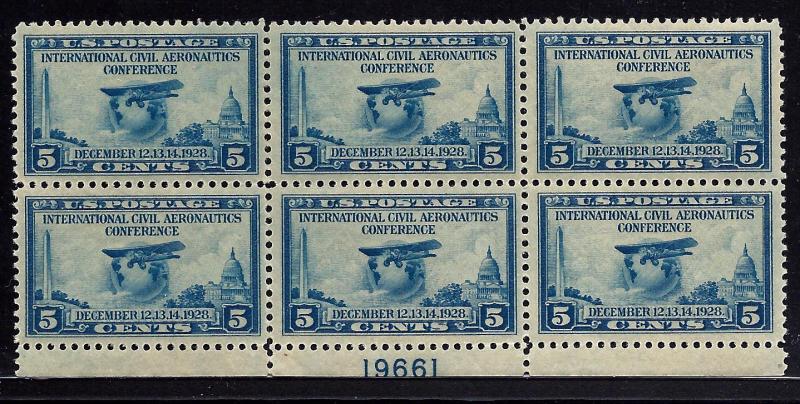 650 Mint,OG,NH... Plate Block of 6... SCV $65.00