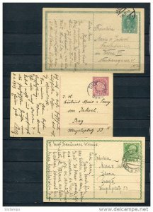 Austria 1915 1917 1919 (3) Postal Stationary cards to Viena  Praga