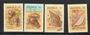 Jamaica Sc 639-642 1987 Sea Shells stamp set mint NH