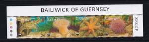 Alderney 1993, MNH strip of 4-Marine Life  # 69