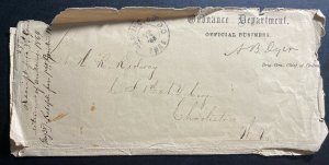 1865 Washington DC USA Ordnance Dept Official Cover To Charleston WV