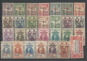 FRENCH COLONIES 1942 COTES DES SOMALIS O/PRINT FRANCE LIBRE  MNH