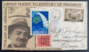 1933 Montreal Canada Century Of Progress Special Flight Cover Gen Italo Balbo 2