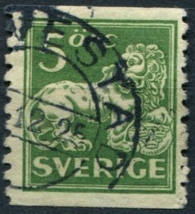 Sweden Sc#135 Used, 5o grn, Standing Lion (1925)