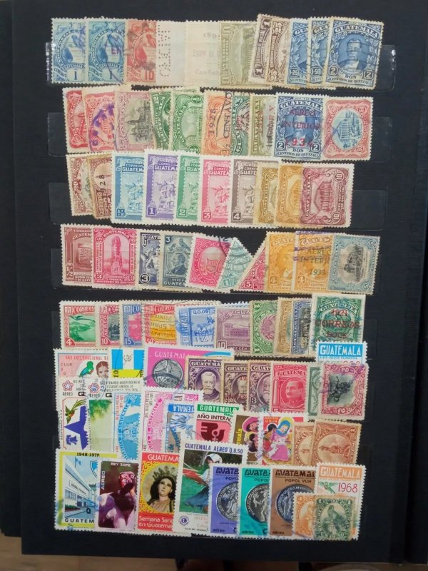 Extensive Collection of +3000 Latin American used Stamps in stockbook variety