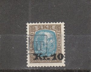 Iceland  Scott#  142  Used  (1929 Surcharged) w/ Revenue Cancel