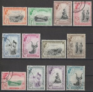 SWAZILAND 1956 SG 53/64 USED Cat £85
