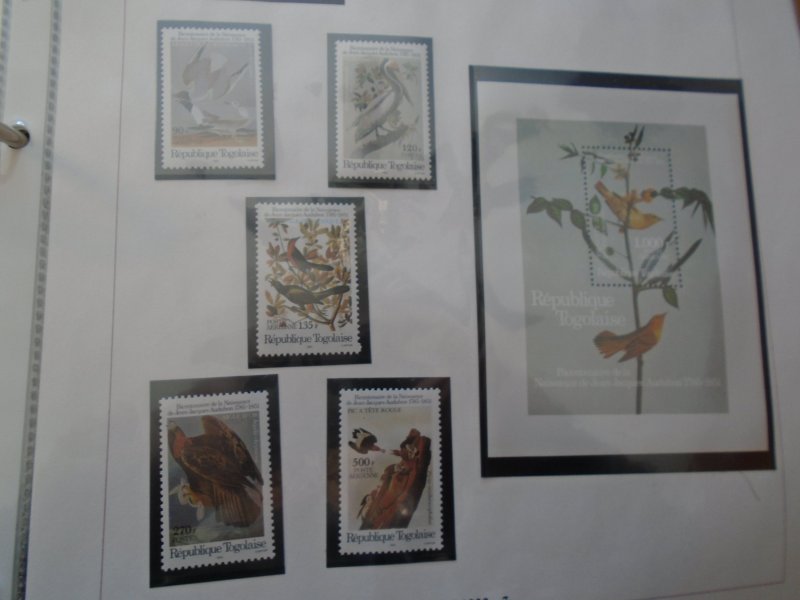 Togo   Birds  J J  Audubon  #  1332-37  MNH