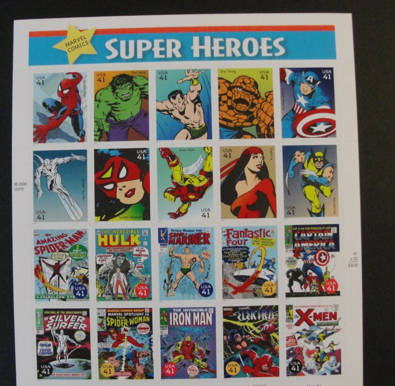 US Sc. # 4159 Super Heros Sheet – MNH