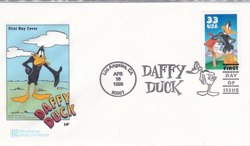 United States 1999 Daffy Duck HF Color Cachet First Day Cover VF