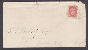 NEW BRUNSWICK SPLIT RING TOWN CANCEL COVER GASPEREAUX