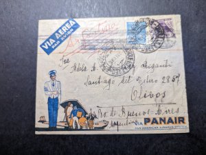 1936 Brazil Airmail Cover Rio De Janeiro to Buenos Aires Argentina via Panair
