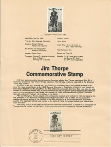 US SP647 Jim Thorpe Souvenir Page #2089