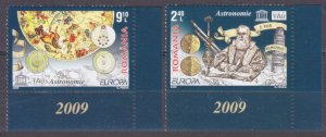 2009 Romania 6357-6358+Tab Europa CEPT / Astronomia 8,50 €