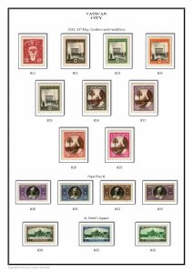 VATICAN CITY 1929 - 2020  PDF (DIGITAL) STAMP  ALBUM PAGES  (209 pages)