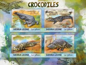 Sierra Leone - 2017 Crocodiles - 4 Stamp Sheet - SRL17304a