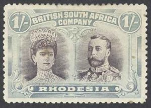 Rhodesia Sc# 111 MH 1910 1sh Queen Mary & King George V