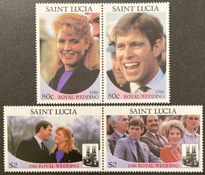 St. Lucia 1986 #839-42, Wholesale lot of 5,MNH, CV $17.50