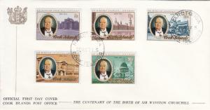 Cook Islands 1974 FDC Sc #417-#421 Sir Winston Churchill