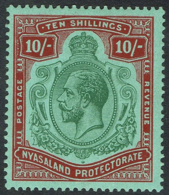 NYASALAND 1913 KGV 10/- WMK MULTI CROWN CA