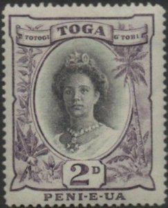 Tonga 1924 SG57c 2d Queen Salote die I MLH