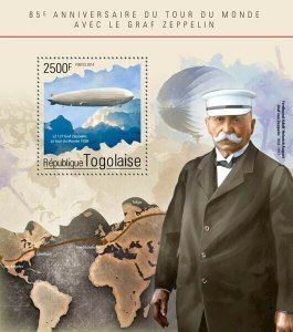 2014 TOGO MNH. GRAF ZEPPELIN    |  Y&T Code: 909  |  Michel Code: 6343 / Bl.1086