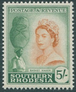 Southern Rhodesia 1953 5s yellow-brown & deep green SG89 unused