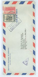 Costa Rica  1954 Airmail Express cover to US, puple triangle