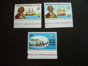 Stamps - Solomon Islands - Scott# 228,230-231- Mint Never Hinged Set of 3 Stamps