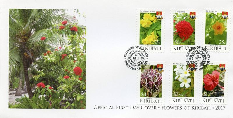 Kiribati 2017 FDC Flowers of Kiribati 6v Set Cover Nature Flora Plants Stamps
