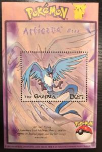 Gambia 2001 - Articuno Pokemon - Stamp Souvenir Sheet - Scott #2394 - MNH