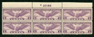 UNITED STATES SCOTT#C12 5c WINGED GLOBE  PLATE BLOCK #18905  MINT NEVER HINGED