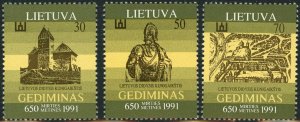 Lithuania #400-402 Grand Duke Gediminas Postage Stamps 1991 Europe Mint LH
