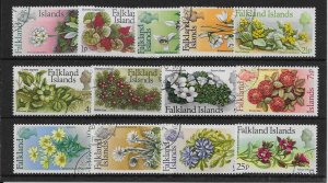 FALKLAND ISLANDS SG276/88 1972 FLOWERS DEFINITIVE SET USED