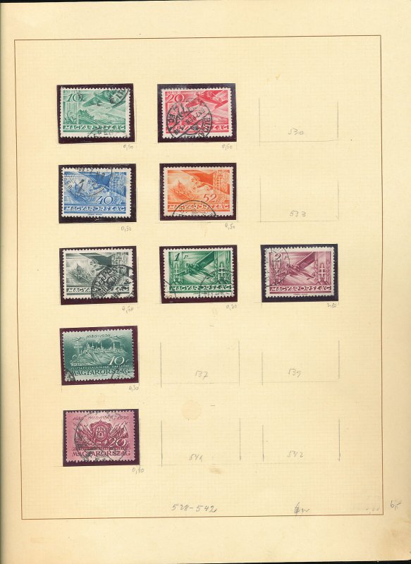 HUNGARY 1930s MNH MH Used on Pages (Apx 50 Items) HP816 