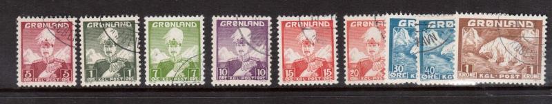 Greenland #1 - #9 VF Used Set