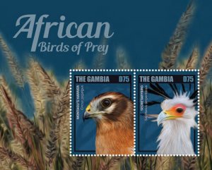 Gambia 2014 - African Birds - Souvenir stamp sheet - Scott #3615 - MNH