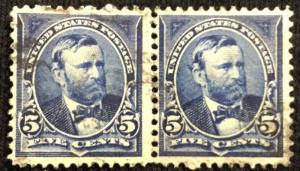 US #281 Used Pair Ulysses S Grant SCV $4.50 L3