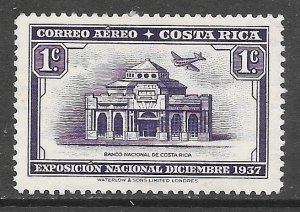 Costa Rica C35: 1c National Bank, MH, F-VF