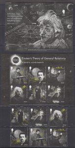 JERSEY  Sc #1955-60, 60a CPL MNH EINSTEIN's THEORY of RELATIVITY, SET + 2 S/S