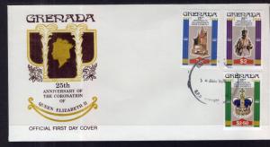 Grenada 873-875 Queen Elizabetth II Silver Jubilee U/A FDC