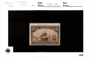 Canada, Postage Stamp, #103 Mint Hinged Thin, 1908 Cartier Quebec (AC)