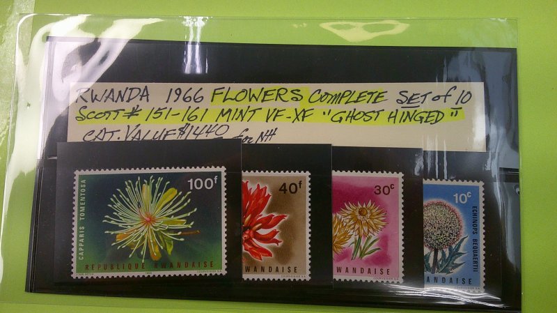 Rwanda 1966 Flowers Definitive Scott# 151-160 Mint Ghost Hinged CPL set of 10
