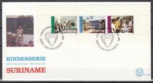Suriname, Scott cat. B349a. Ballet & Youth Activities s/sht. First day cover. *