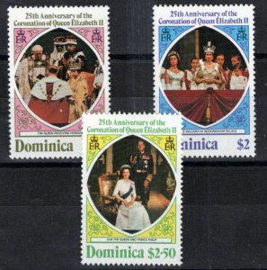 Dominica 570-572 MNH Queen Elizabeth Coronation Silver Jubilee ZAYIX 0224M0012M