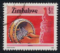 Zimbabwe SG 678  SC# 512  Used   Mbira musical instrument  see detail and scan