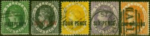 St Lucia 1882 Set of 5 SG25-29 Good Used